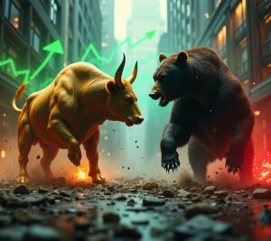 Graph showing bull and bear market cycles over time