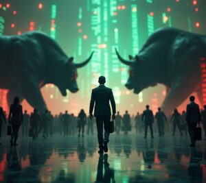 Person walking opposite direction from crowd