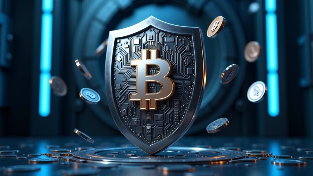Shield protecting crypto investments