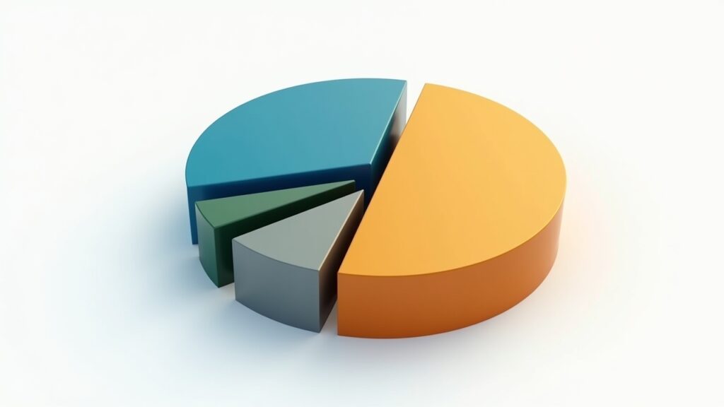 Portfolio pie chart showing diversified investments