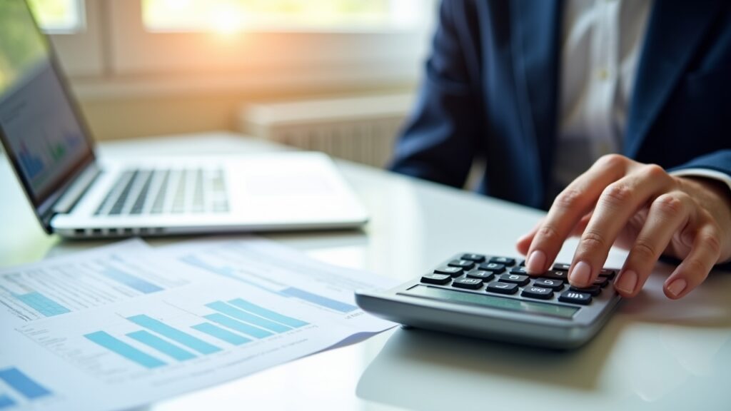 Calculator showing dividend calculations