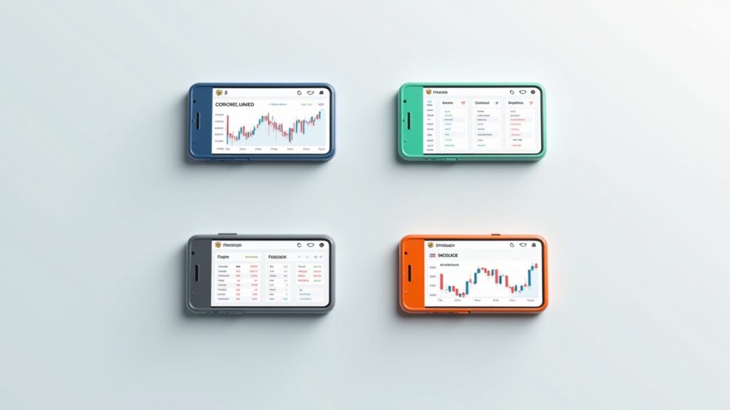 Comparison grid of top investment app screenshots