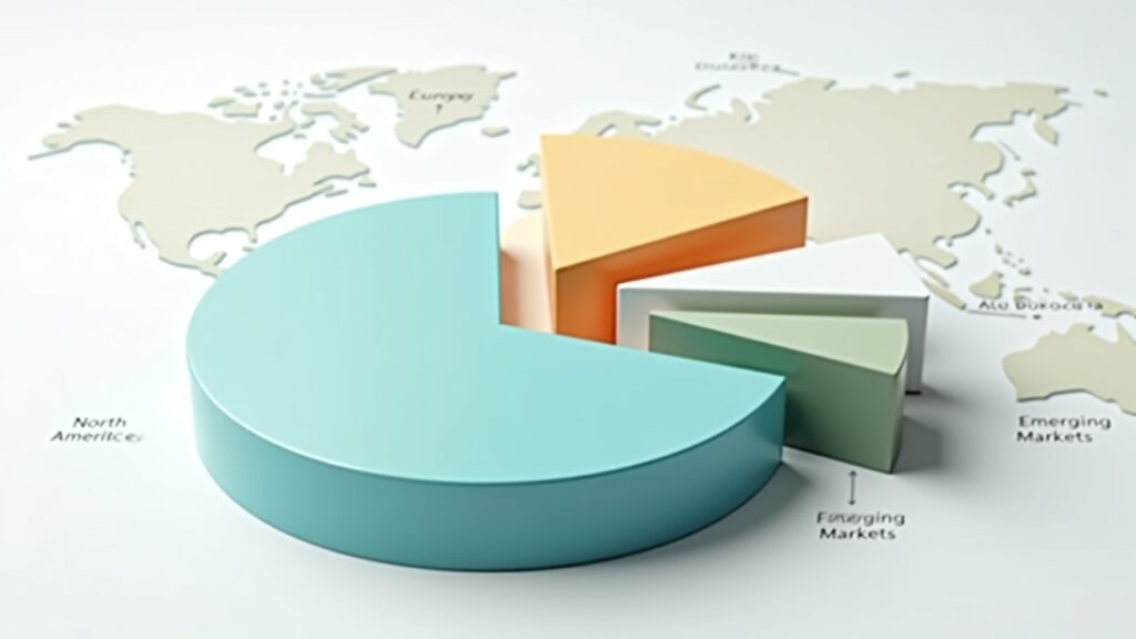 Portfolio pie chart with international allocation